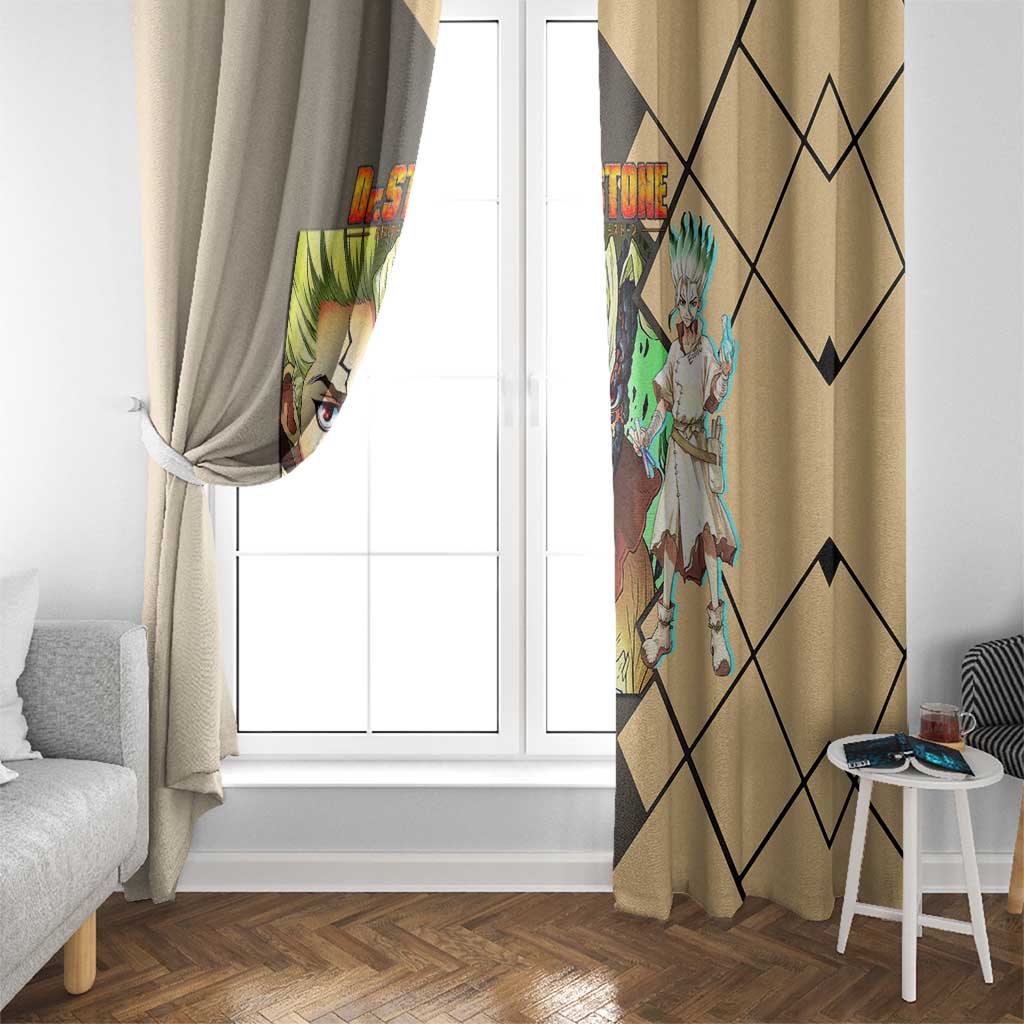 Senku Ishigami Dr. Stone Window Curtain with Science Experiment Pose and Innovative Genius Design - The Mazicc