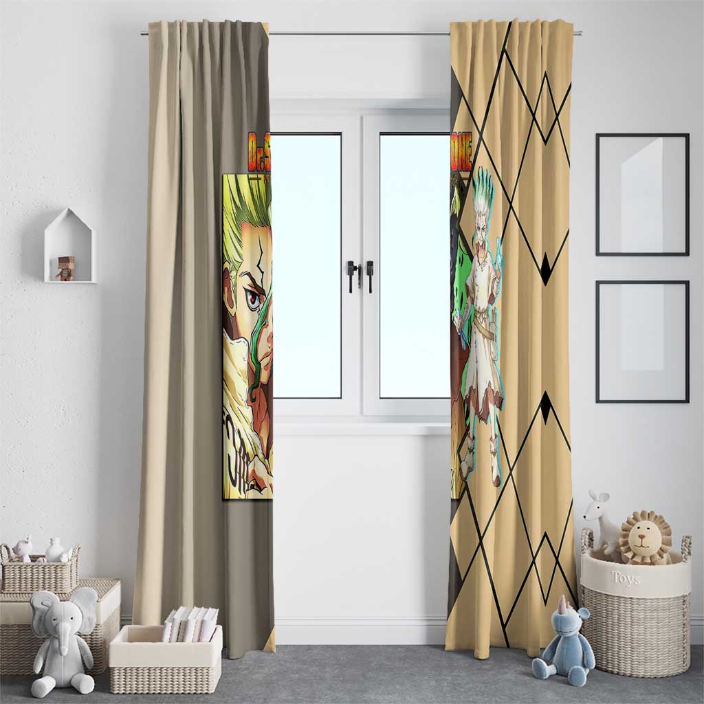 Senku Ishigami Dr. Stone Window Curtain with Science Experiment Pose and Innovative Genius Design - The Mazicc
