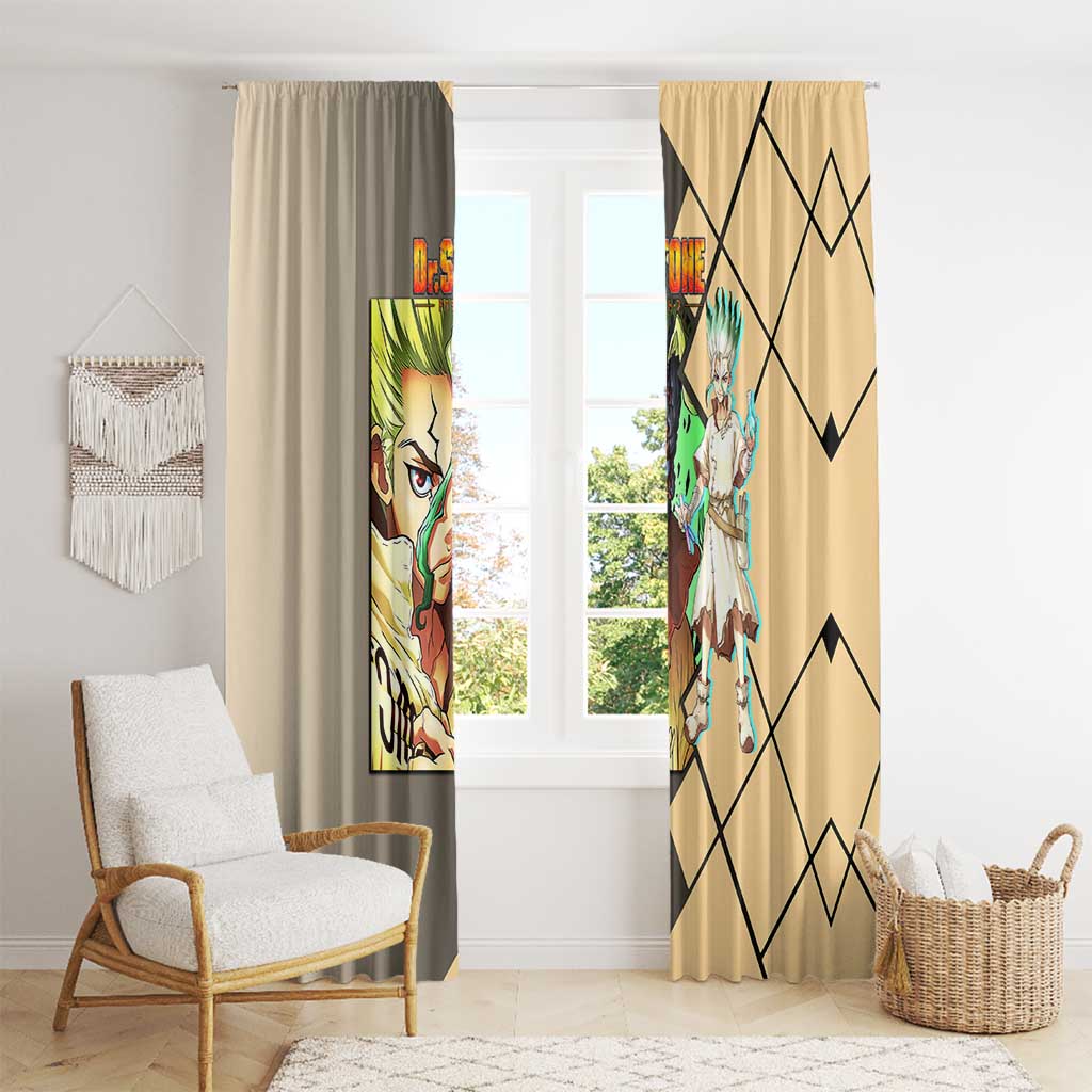 Senku Ishigami Dr. Stone Window Curtain with Science Experiment Pose and Innovative Genius Design - The Mazicc