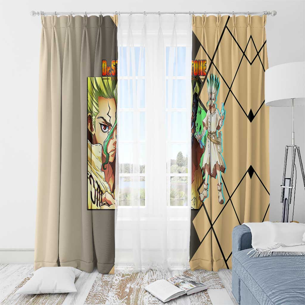 Senku Ishigami Dr. Stone Window Curtain with Science Experiment Pose and Innovative Genius Design - The Mazicc