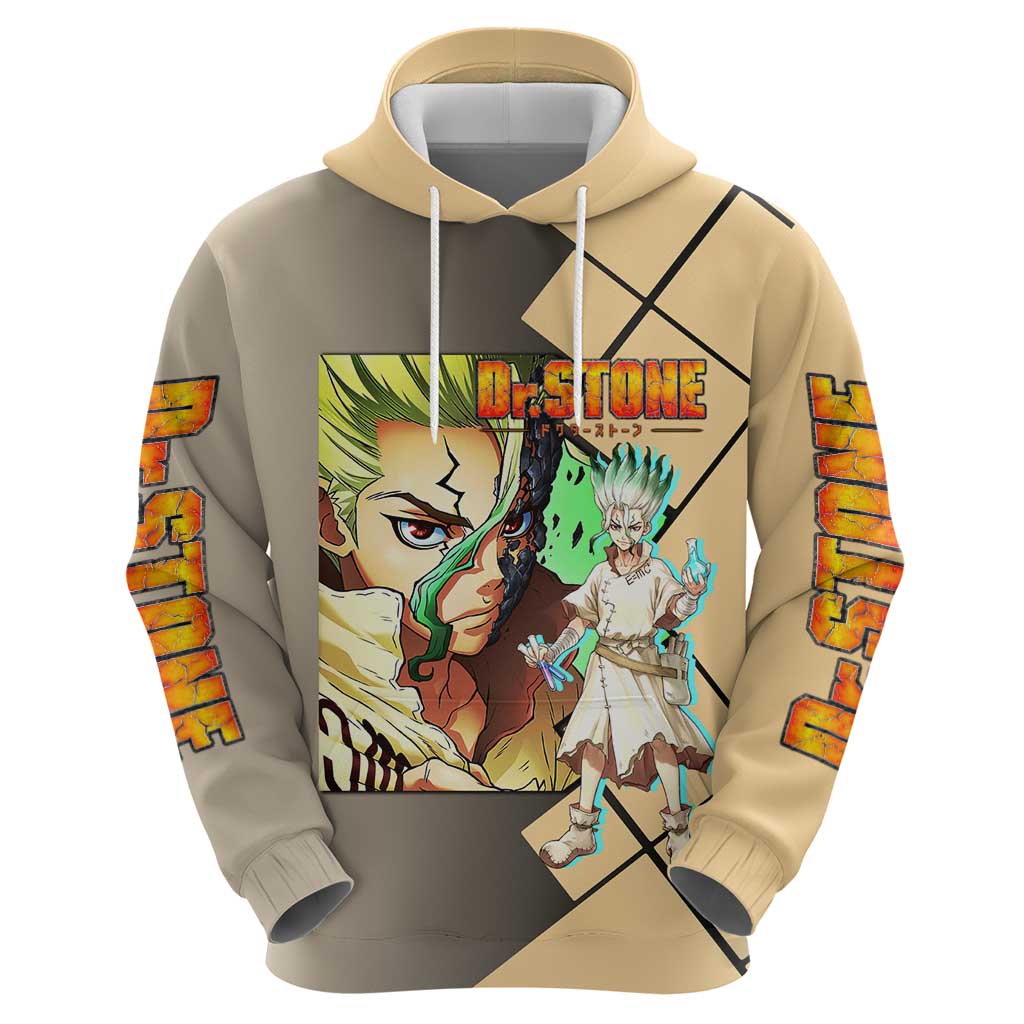 Senku Ishigami Dr. Stone Zip Hoodie with Science Experiment Pose and Innovative Genius Design - The Mazicc