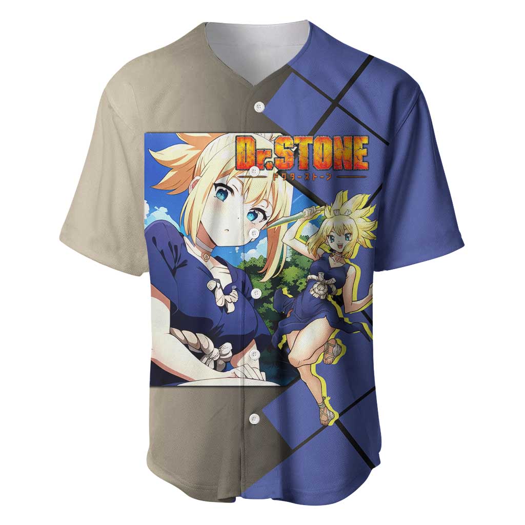 Kohaku Dr. Stone Baseball Jersey with Combat Stance and Brave Adventure Design - The Mazicc