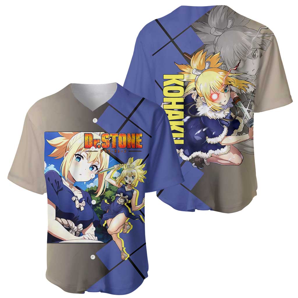 Kohaku Dr. Stone Baseball Jersey with Combat Stance and Brave Adventure Design - The Mazicc