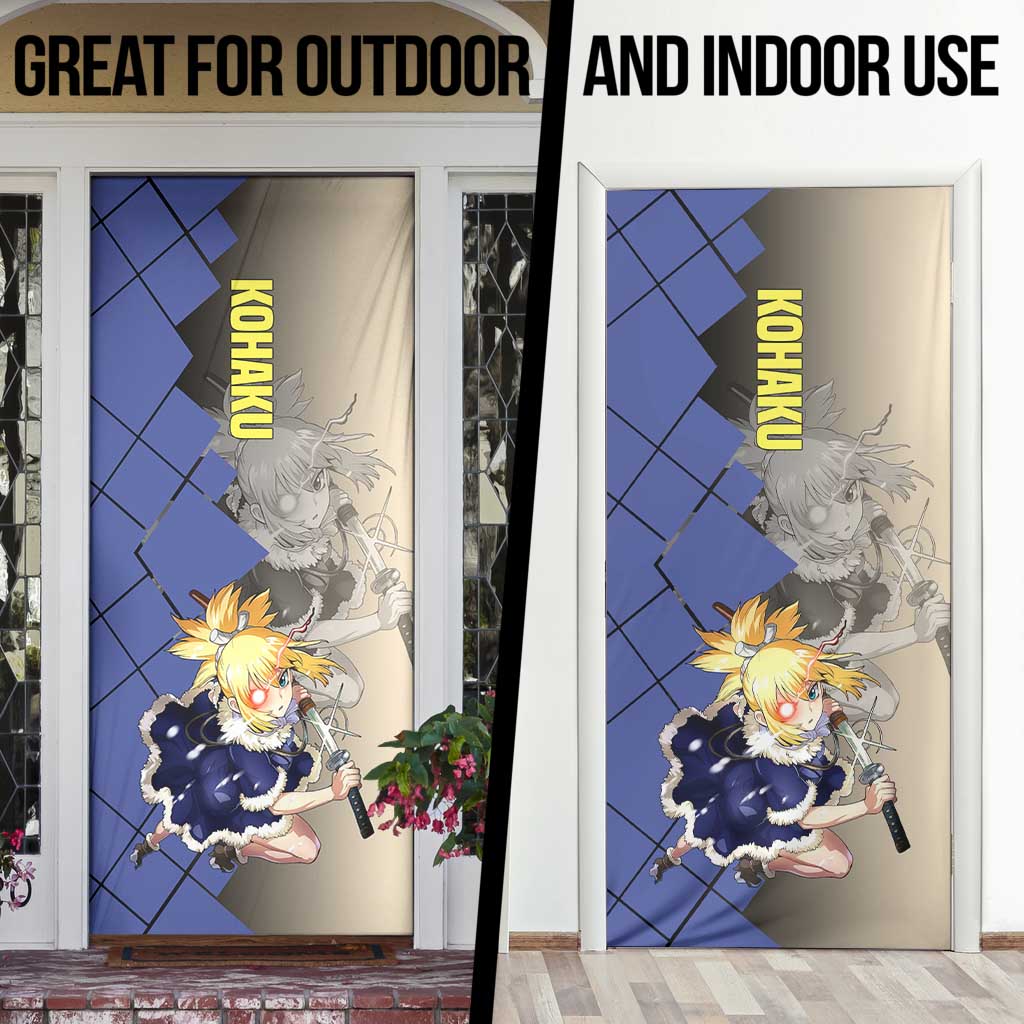 Kohaku Dr. Stone Door Cover with Combat Stance and Brave Adventure Design - The Mazicc