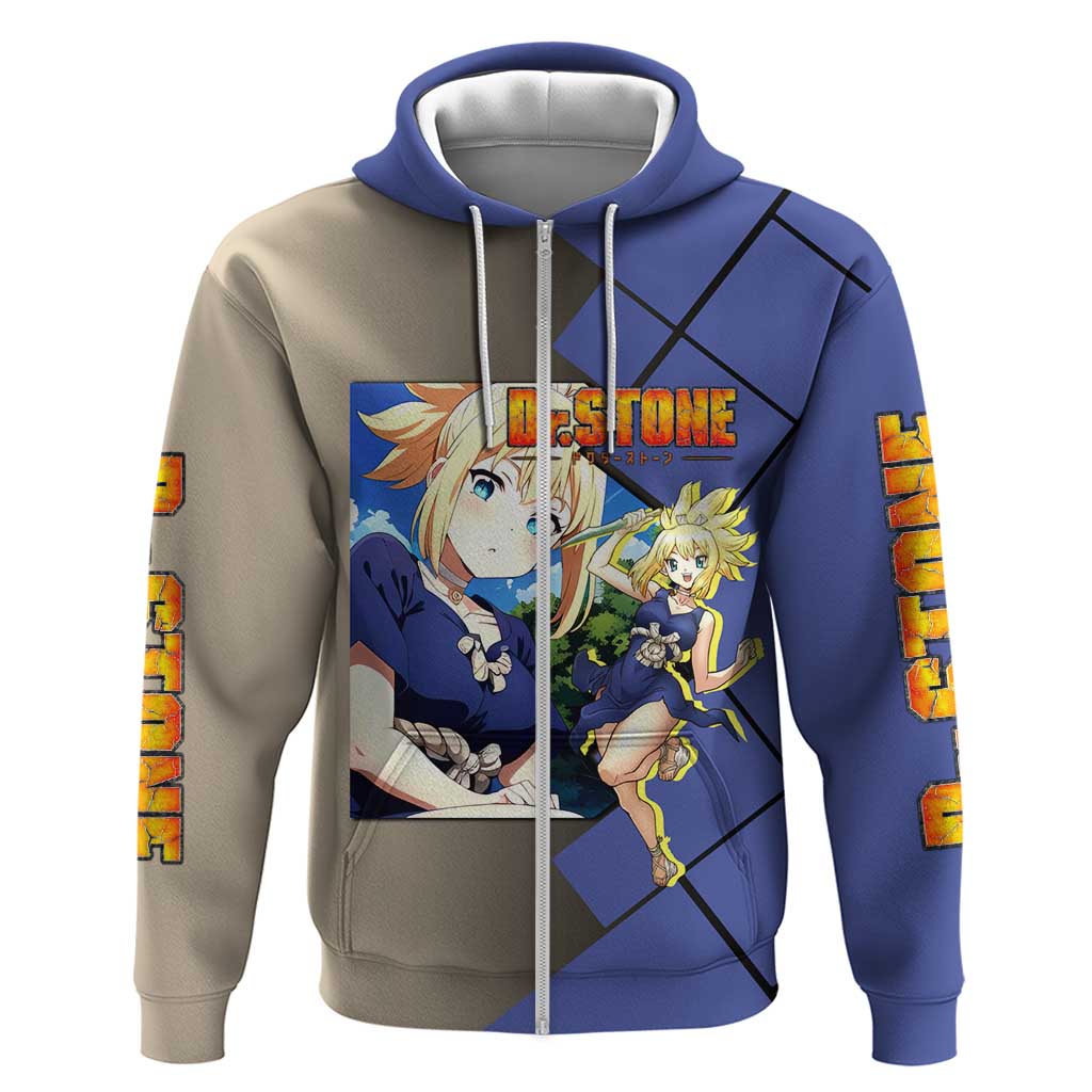 Kohaku Dr. Stone Hoodie with Combat Stance and Brave Adventure Design - The Mazicc