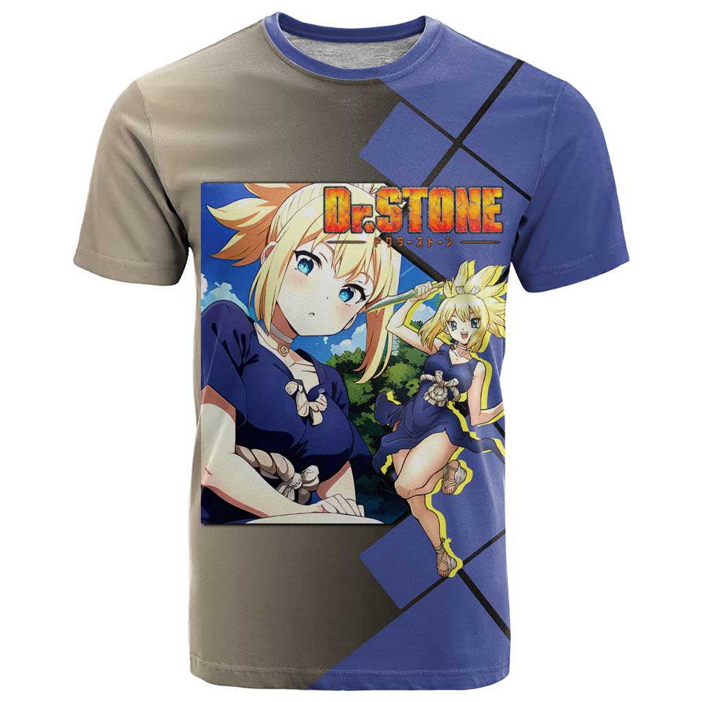 Kohaku Dr. Stone T Shirt with Combat Stance and Brave Adventure Design - The Mazicc
