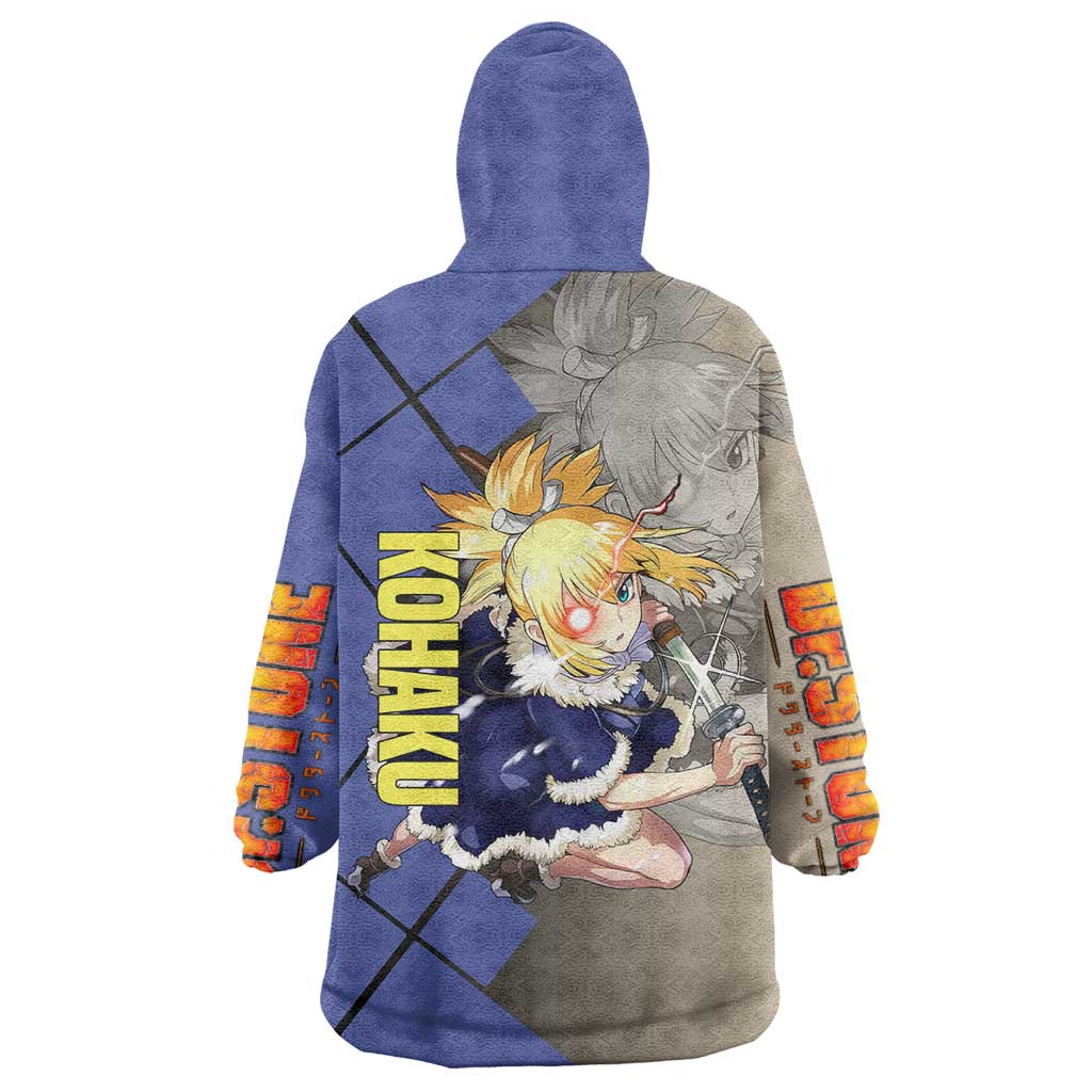 Kohaku Dr. Stone Wearable Blanket Hoodie with Combat Stance and Brave Adventure Design - The Mazicc