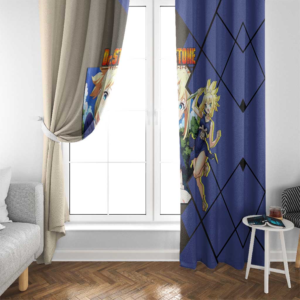 Kohaku Dr. Stone Window Curtain with Combat Stance and Brave Adventure Design - The Mazicc