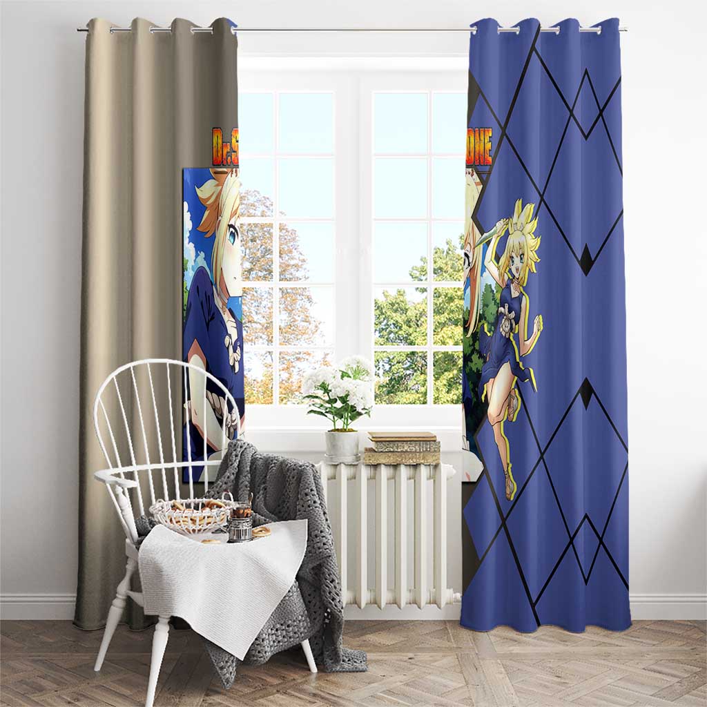 Kohaku Dr. Stone Window Curtain with Combat Stance and Brave Adventure Design - The Mazicc