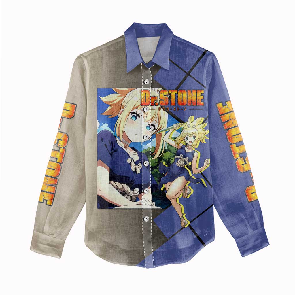 Kohaku Dr. Stone Women Casual Shirt with Combat Stance and Brave Adventure Design - The Mazicc