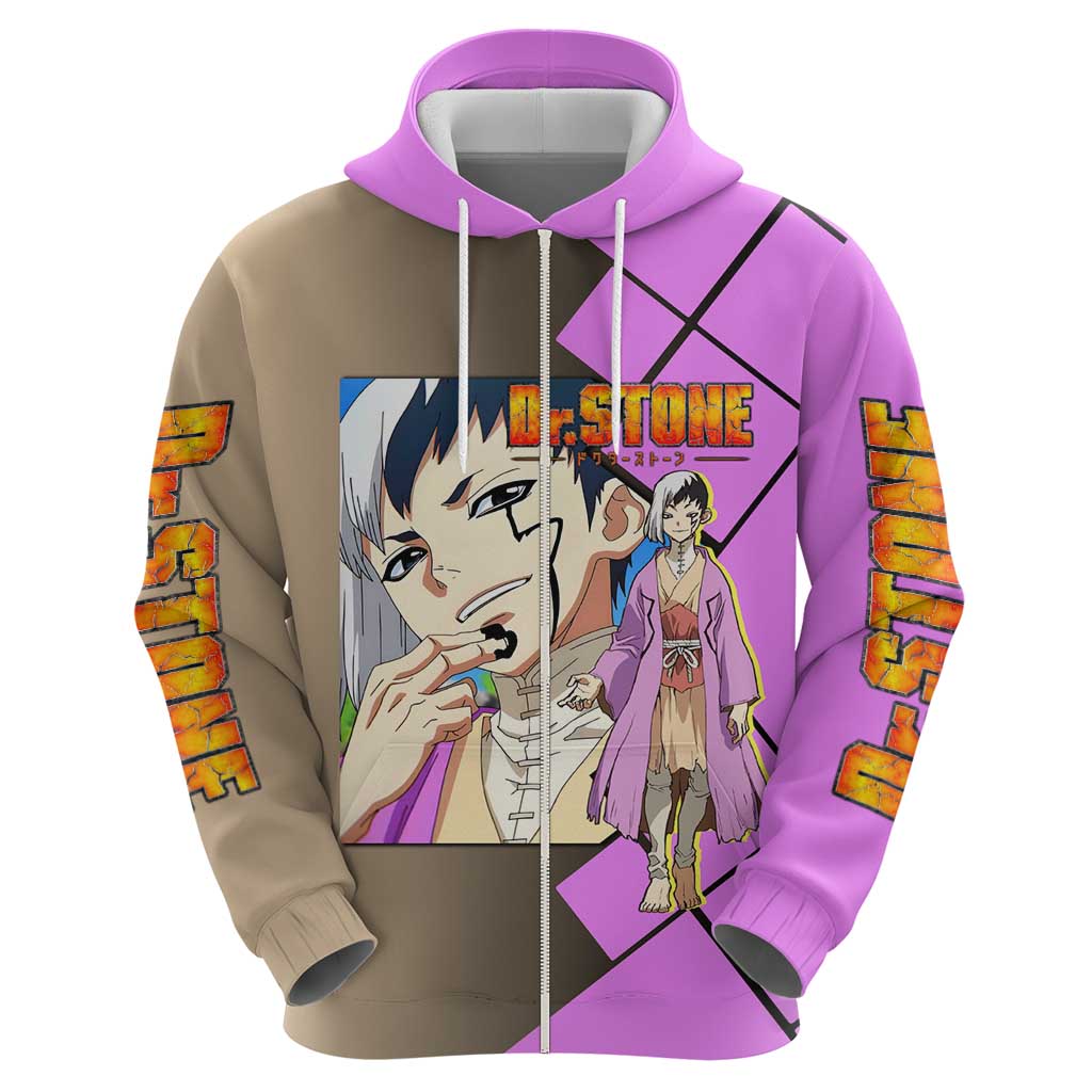 Gen Asagiri Dr. Stone Hoodie with Mind Reading Pose and Clever Strategy Design - The Mazicc