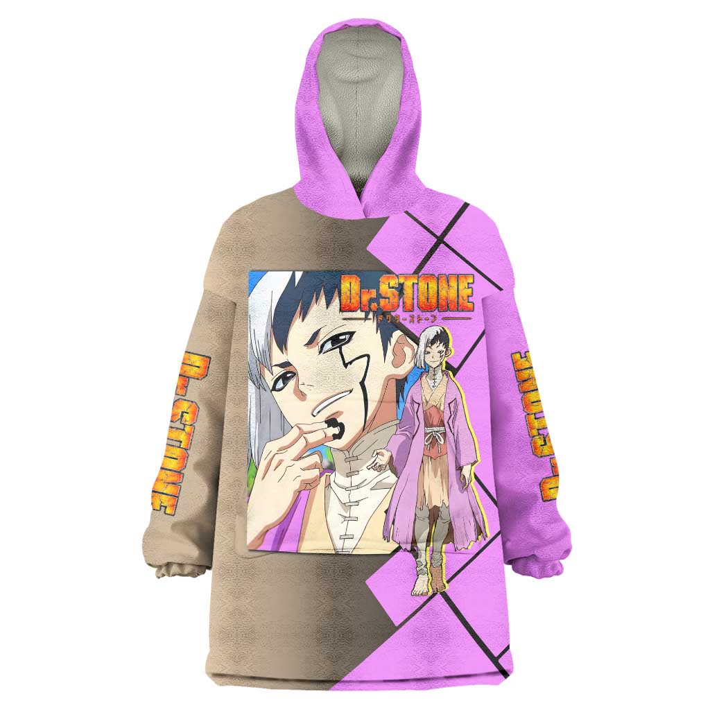 Gen Asagiri Dr. Stone Wearable Blanket Hoodie with Mind Reading Pose and Clever Strategy Design - The Mazicc