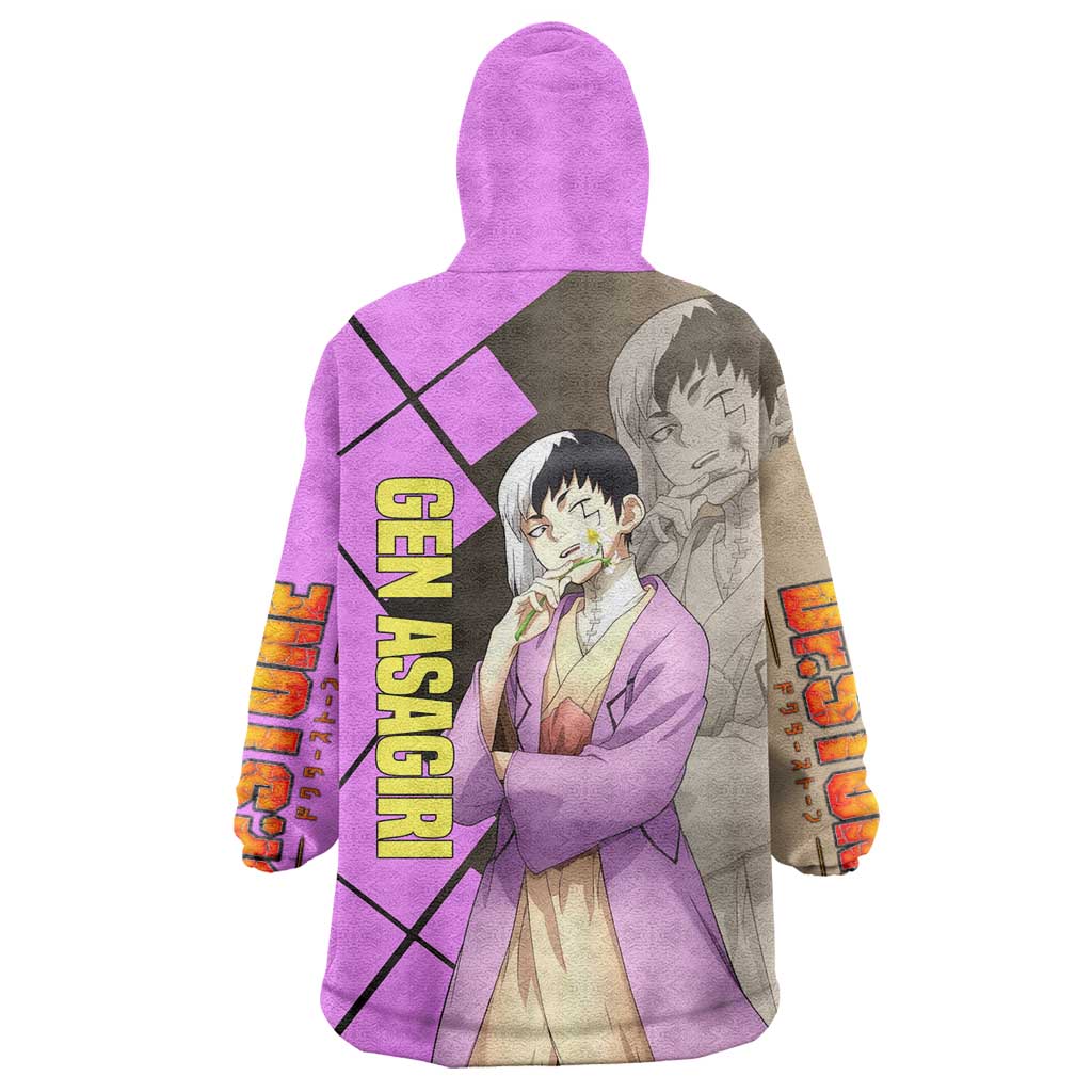 Gen Asagiri Dr. Stone Wearable Blanket Hoodie with Mind Reading Pose and Clever Strategy Design - The Mazicc