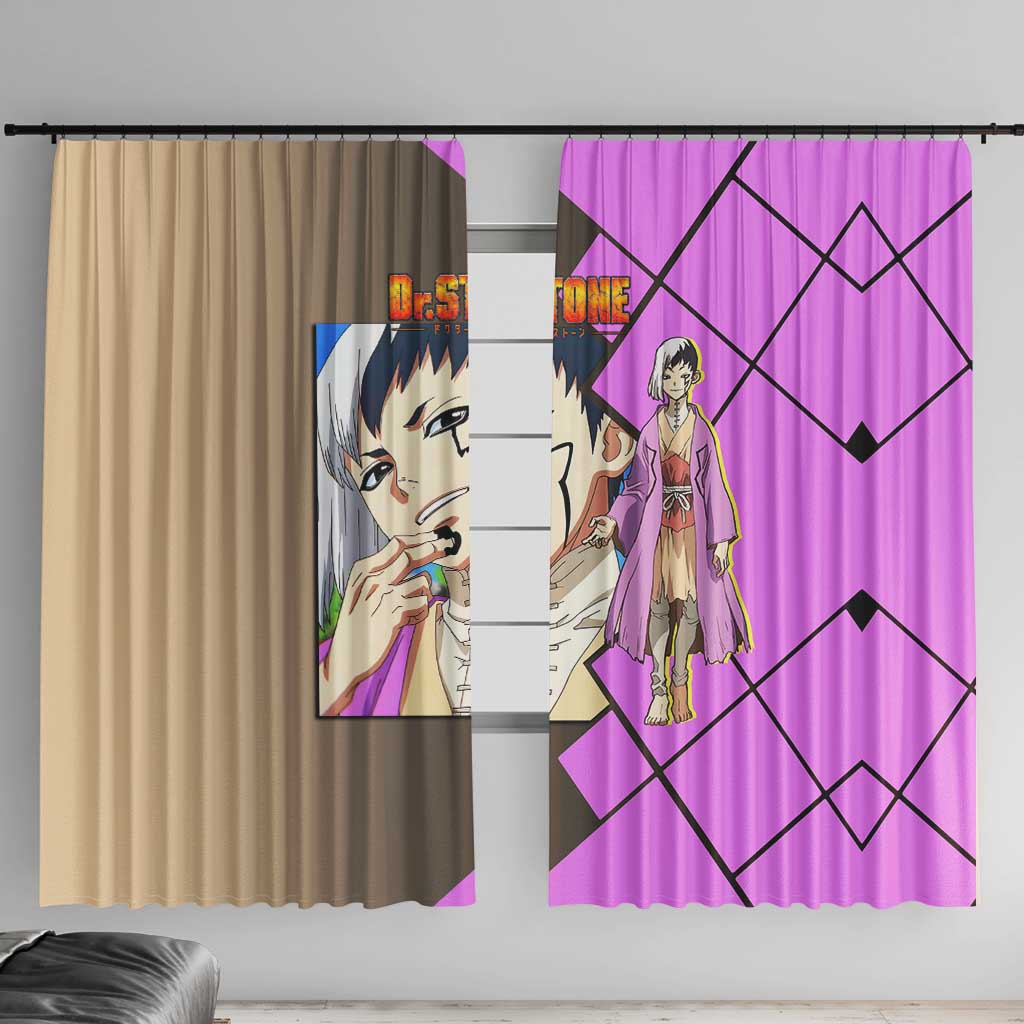Gen Asagiri Dr. Stone Window Curtain with Mind Reading Pose and Clever Strategy Design - The Mazicc
