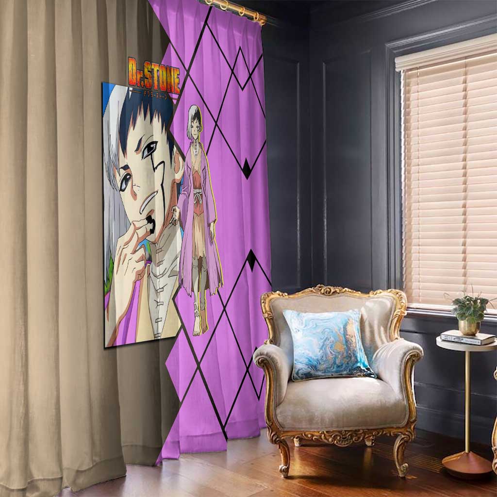 Gen Asagiri Dr. Stone Window Curtain with Mind Reading Pose and Clever Strategy Design - The Mazicc