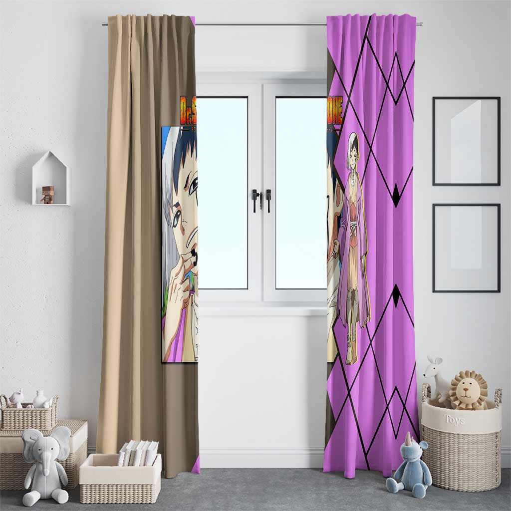 Gen Asagiri Dr. Stone Window Curtain with Mind Reading Pose and Clever Strategy Design - The Mazicc