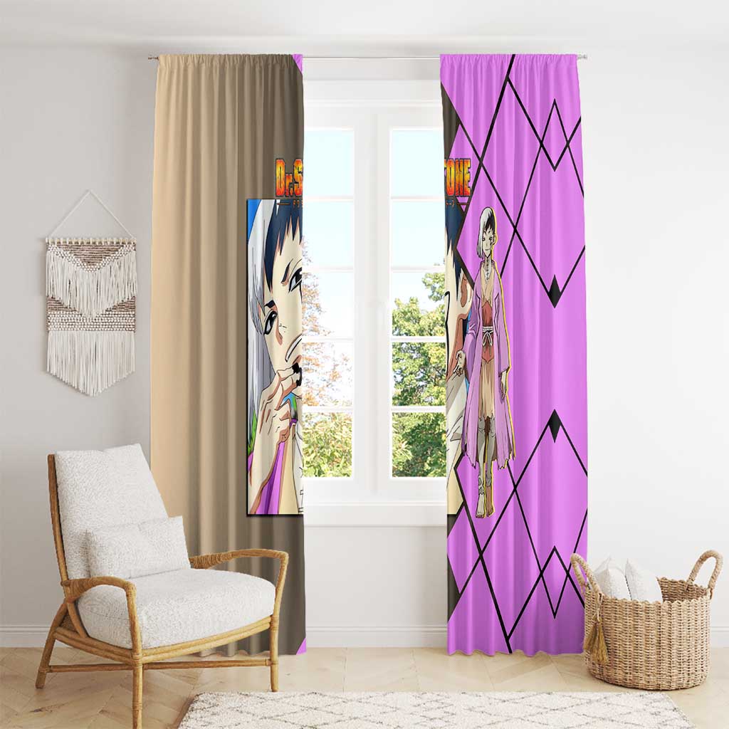 Gen Asagiri Dr. Stone Window Curtain with Mind Reading Pose and Clever Strategy Design - The Mazicc