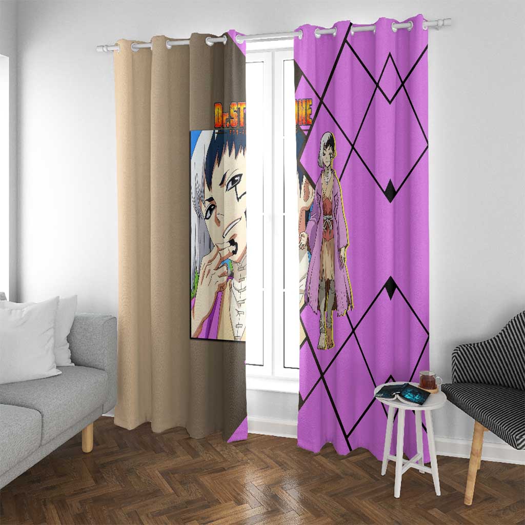 Gen Asagiri Dr. Stone Window Curtain with Mind Reading Pose and Clever Strategy Design - The Mazicc