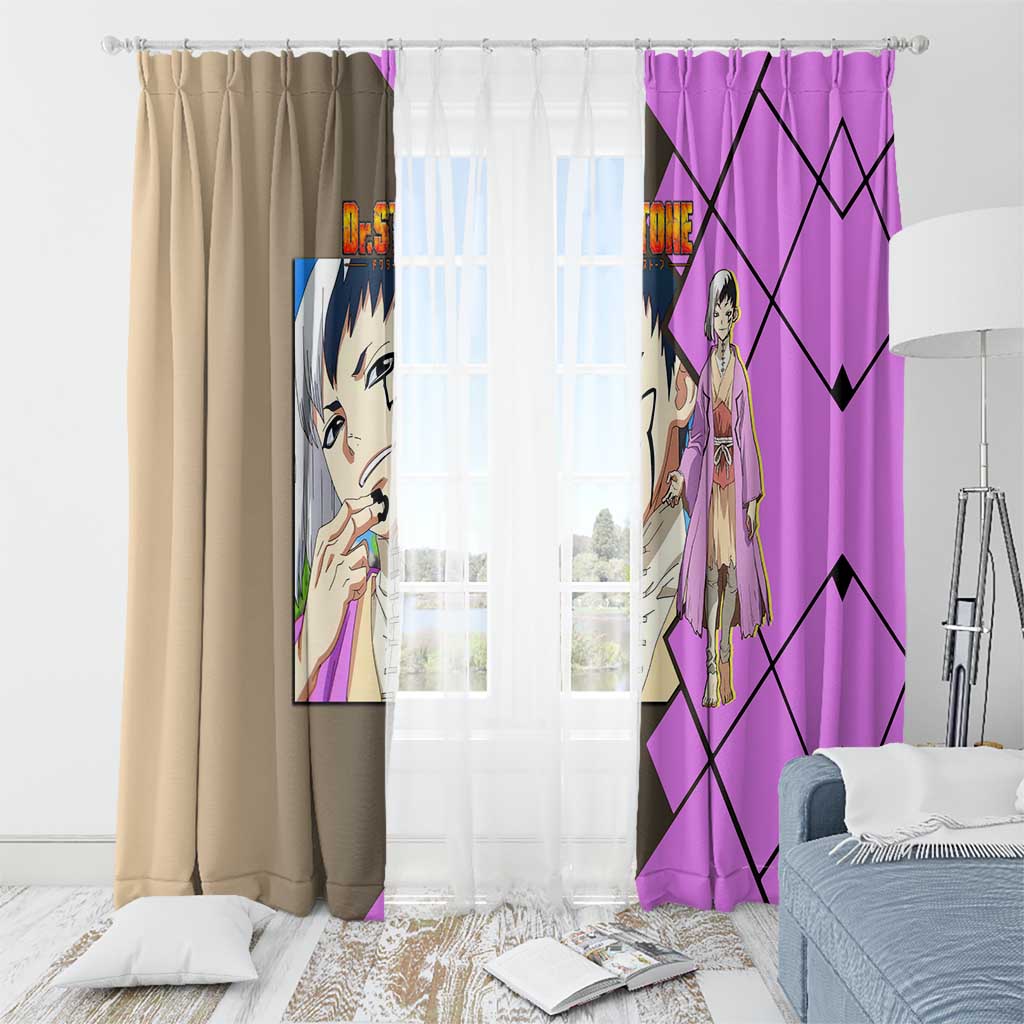 Gen Asagiri Dr. Stone Window Curtain with Mind Reading Pose and Clever Strategy Design - The Mazicc