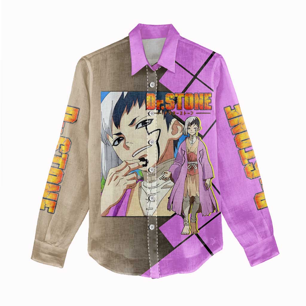 Gen Asagiri Dr. Stone Women Casual Shirt with Mind Reading Pose and Clever Strategy Design - The Mazicc