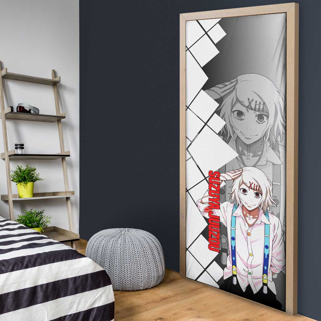 Shu Tsukiyama Tokyo Ghoul Door Cover with Masked Combat Pose and Intense Action Design - The Mazicc