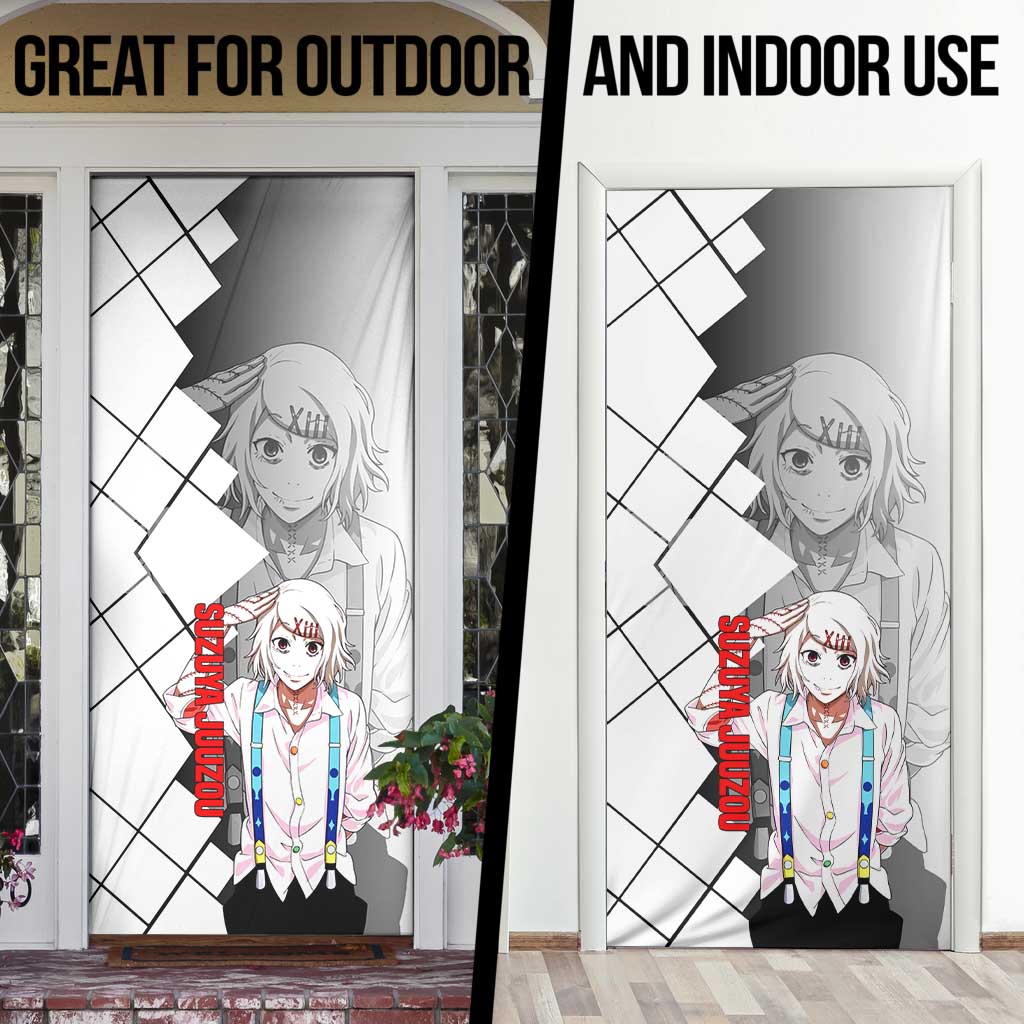 Shu Tsukiyama Tokyo Ghoul Door Cover with Masked Combat Pose and Intense Action Design - The Mazicc