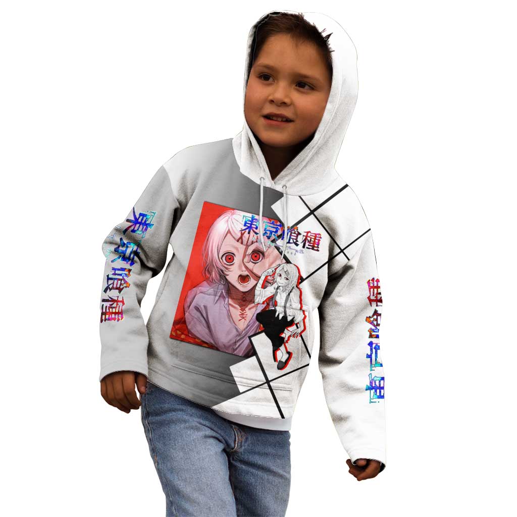 Shu Tsukiyama Tokyo Ghoul Kid Hoodie with Masked Combat Pose and Intense Action Design - The Mazicc