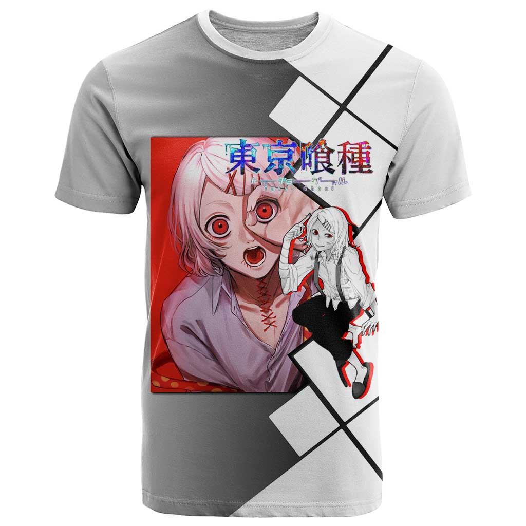 Shu Tsukiyama Tokyo Ghoul T Shirt with Masked Combat Pose and Intense Action Design - The Mazicc