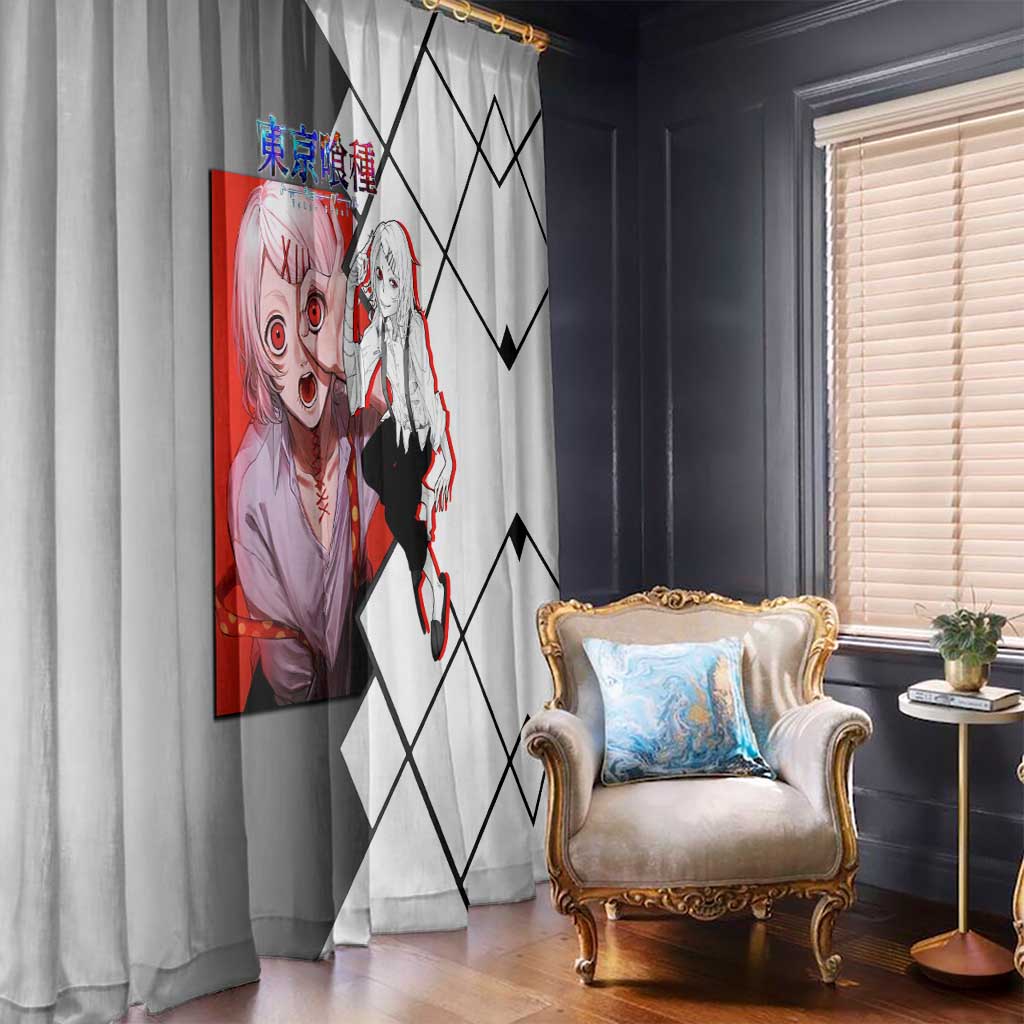 Shu Tsukiyama Tokyo Ghoul Window Curtain with Masked Combat Pose and Intense Action Design - The Mazicc