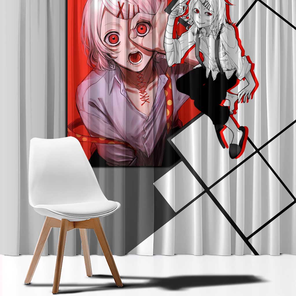 Shu Tsukiyama Tokyo Ghoul Window Curtain with Masked Combat Pose and Intense Action Design - The Mazicc