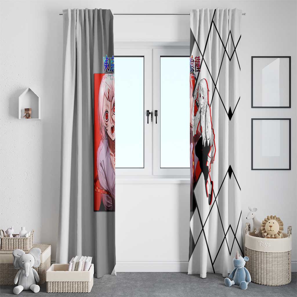 Shu Tsukiyama Tokyo Ghoul Window Curtain with Masked Combat Pose and Intense Action Design - The Mazicc