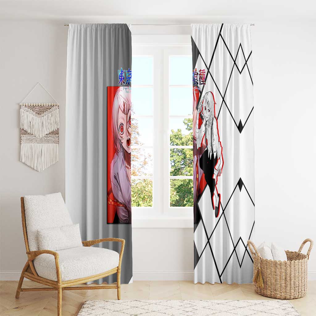 Shu Tsukiyama Tokyo Ghoul Window Curtain with Masked Combat Pose and Intense Action Design - The Mazicc