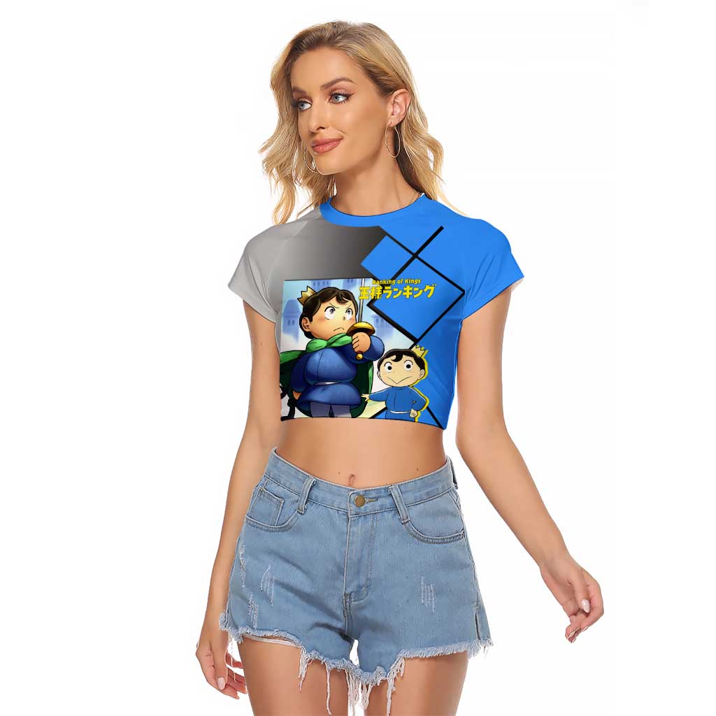 Boji San Ranking of Kings Raglan Cropped T Shirt with Brave Hero Pose and Courageous Adventure Design - The Mazicc