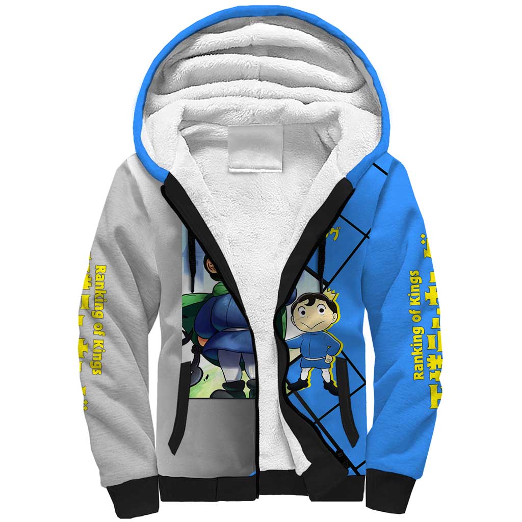 Boji San Ranking of Kings Sherpa Hoodie with Brave Hero Pose and Courageous Adventure Design - The Mazicc