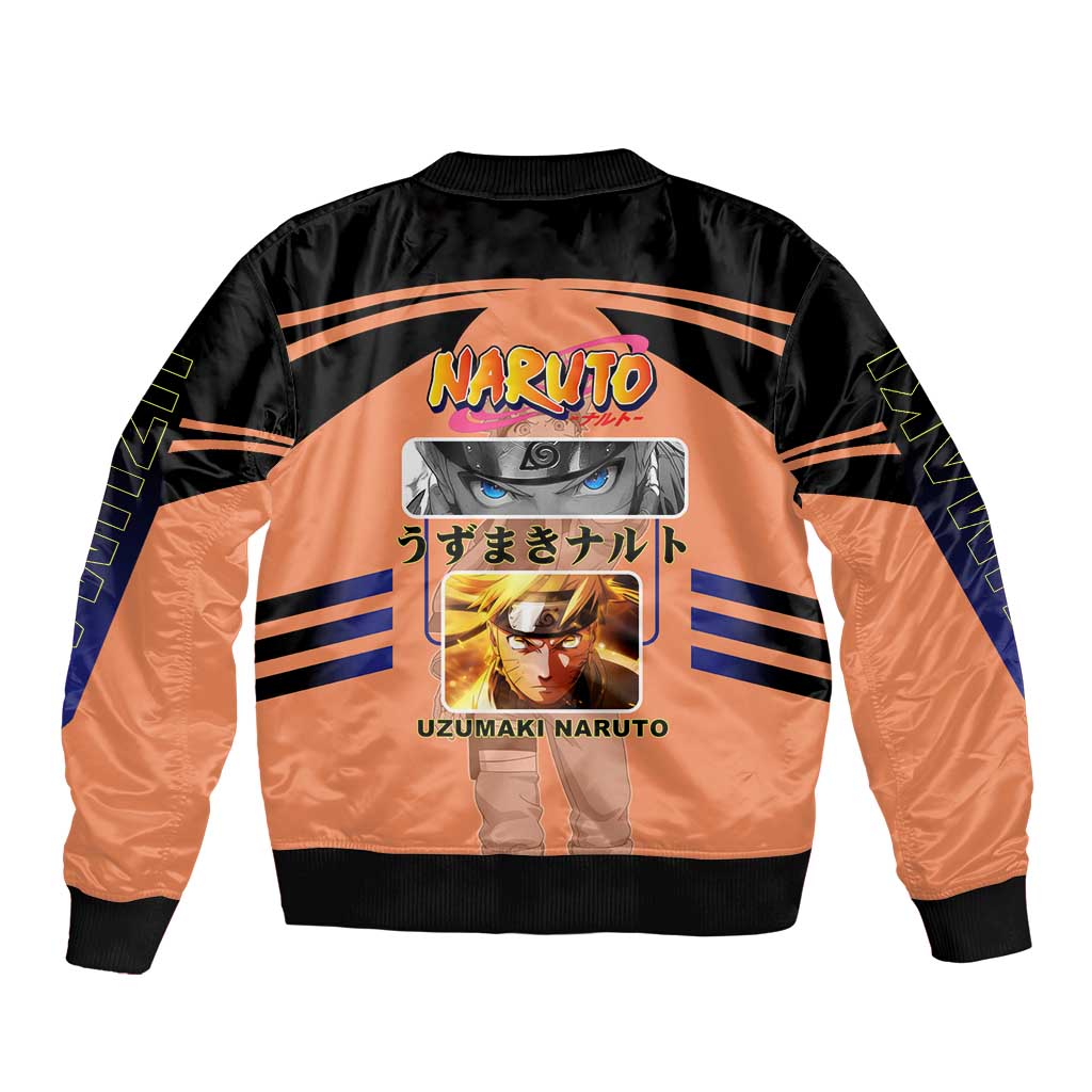 Naruto Uzumaki Naruto Bomber Jacket with Sage Mode and Rasengan Ninja Action Design - The Mazicc