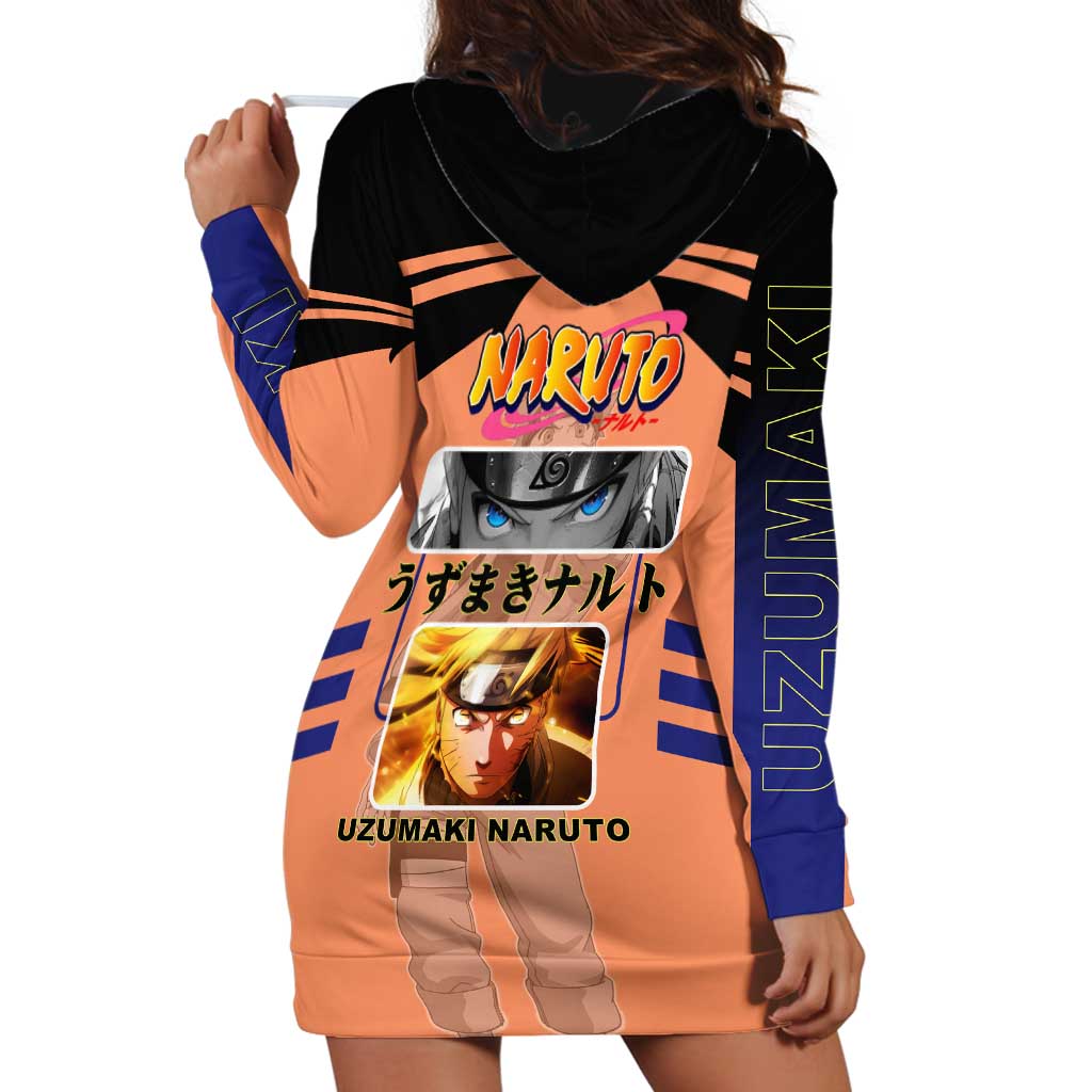 Naruto Uzumaki Naruto Hoodie Dress with Sage Mode and Rasengan Ninja Action Design - The Mazicc