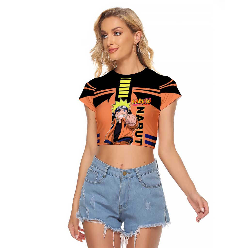 Naruto Uzumaki Naruto Raglan Cropped T Shirt with Sage Mode and Rasengan Ninja Action Design - The Mazicc