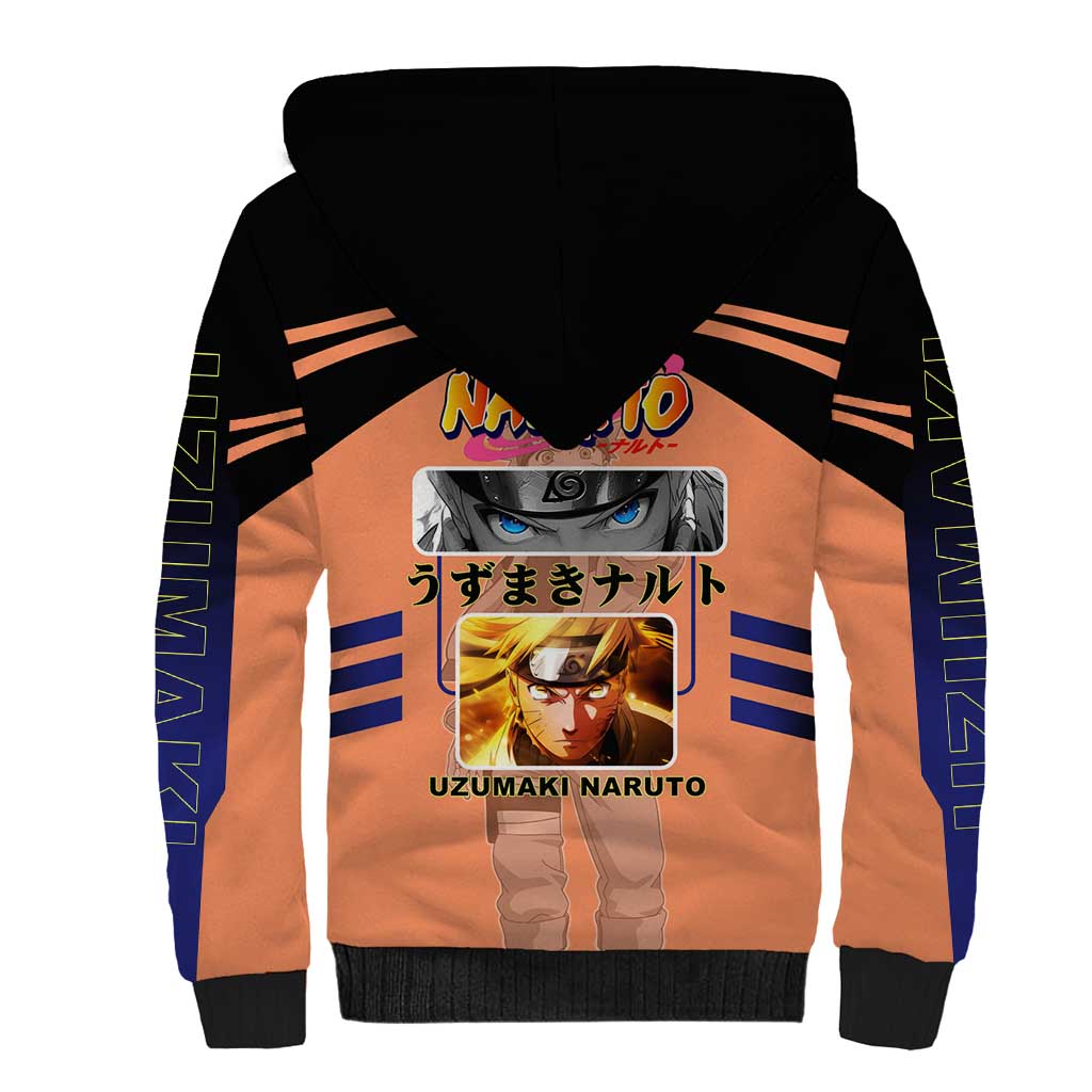 Naruto Uzumaki Naruto Sherpa Hoodie with Sage Mode and Rasengan Ninja Action Design - The Mazicc