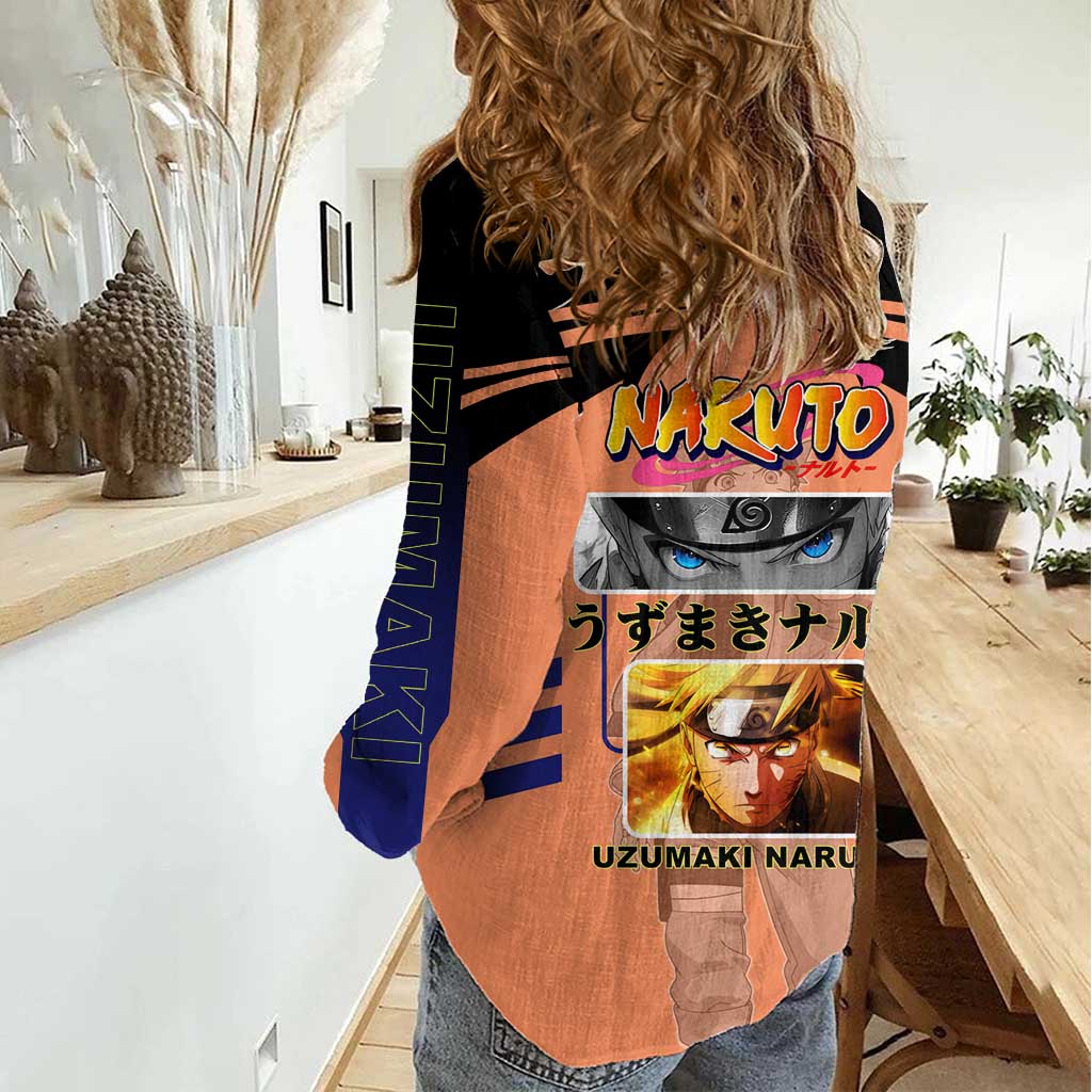 Naruto Uzumaki Naruto Women Casual Shirt with Sage Mode and Rasengan Ninja Action Design - The Mazicc