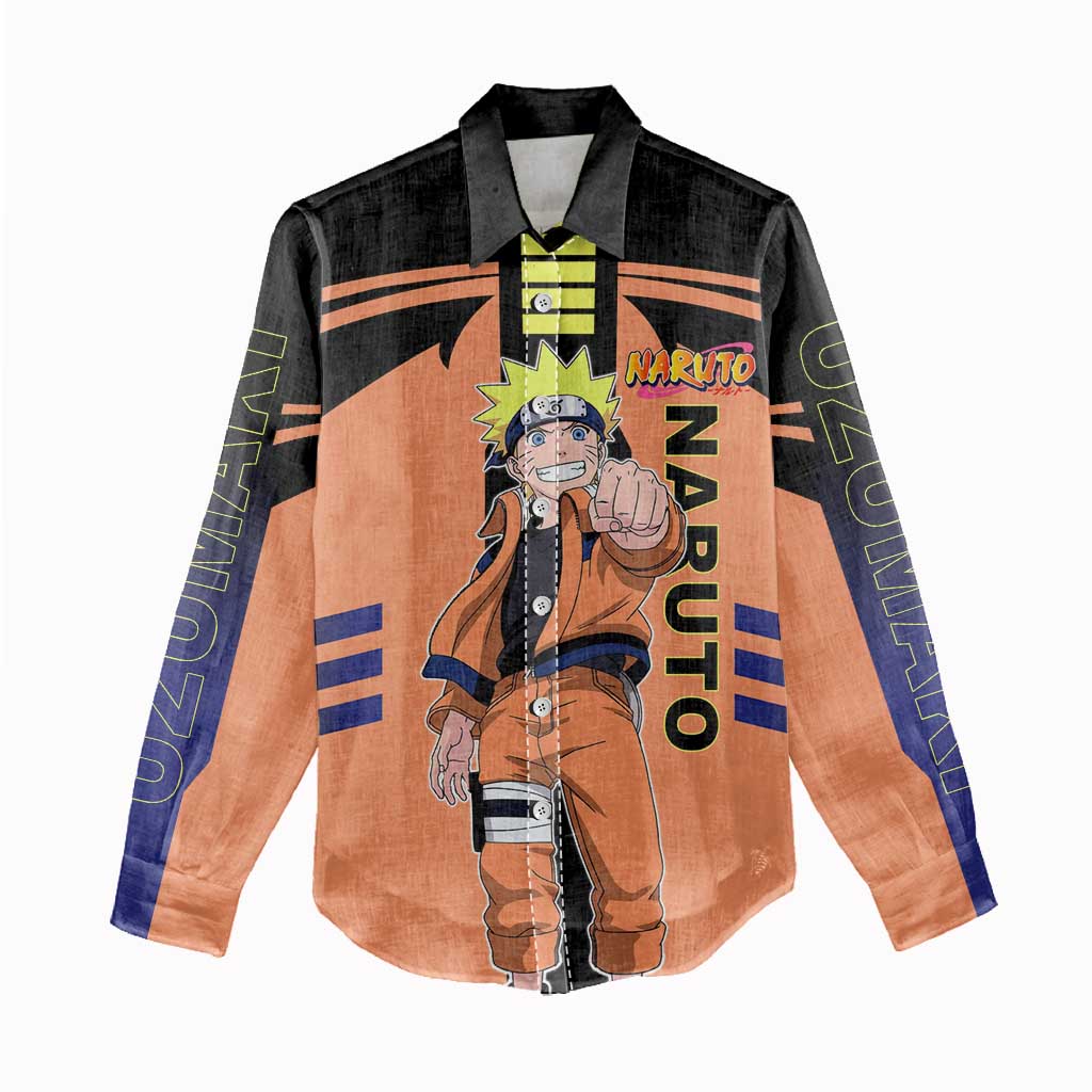 Naruto Uzumaki Naruto Women Casual Shirt with Sage Mode and Rasengan Ninja Action Design - The Mazicc