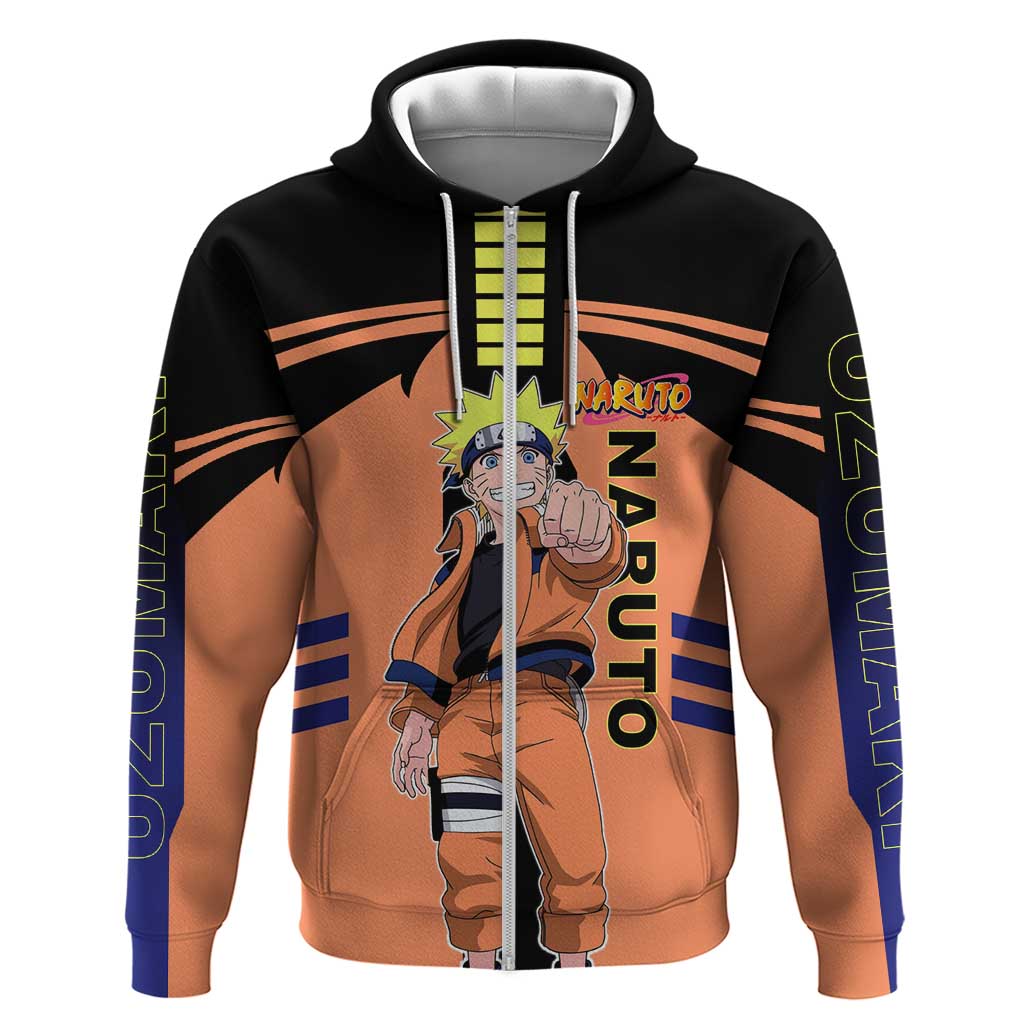 Naruto Uzumaki Naruto Zip Hoodie with Sage Mode and Rasengan Ninja Action Design - The Mazicc