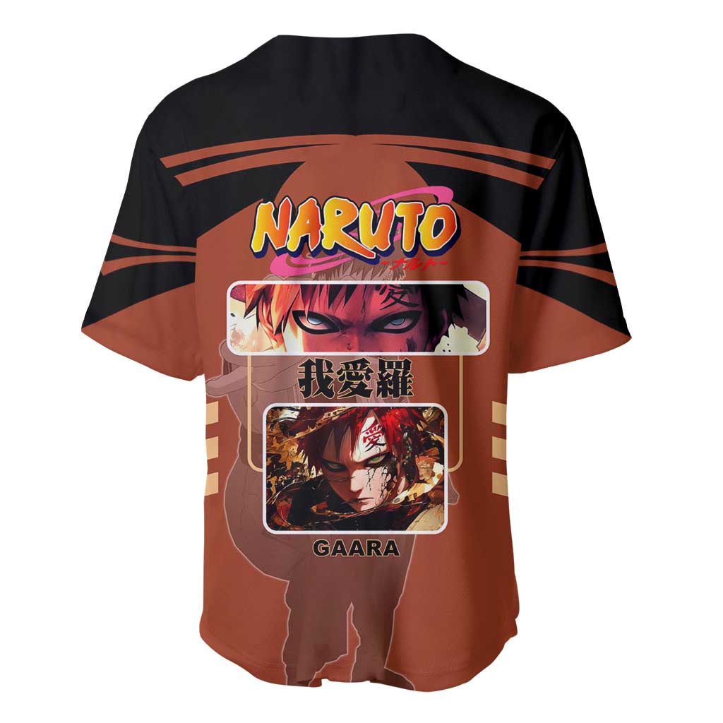 Gaara Naruto Baseball Jersey with Sand Manipulation and Desert Ninja Design - The Mazicc