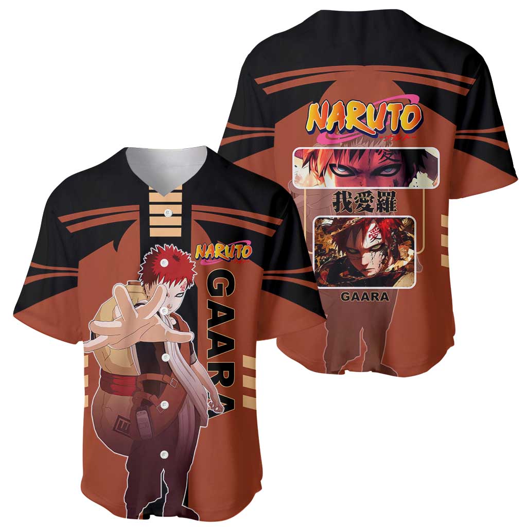 Gaara Naruto Baseball Jersey with Sand Manipulation and Desert Ninja Design - The Mazicc