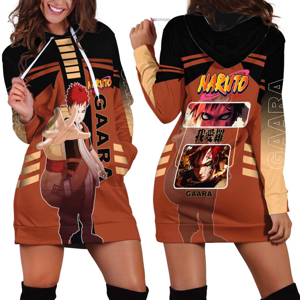 Gaara Naruto Hoodie Dress with Sand Manipulation and Desert Ninja Design - The Mazicc