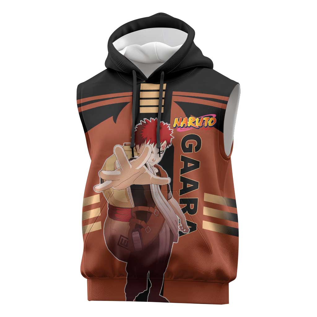 Gaara Naruto Sleeveless Hoodie with Sand Manipulation and Desert Ninja Design - The Mazicc