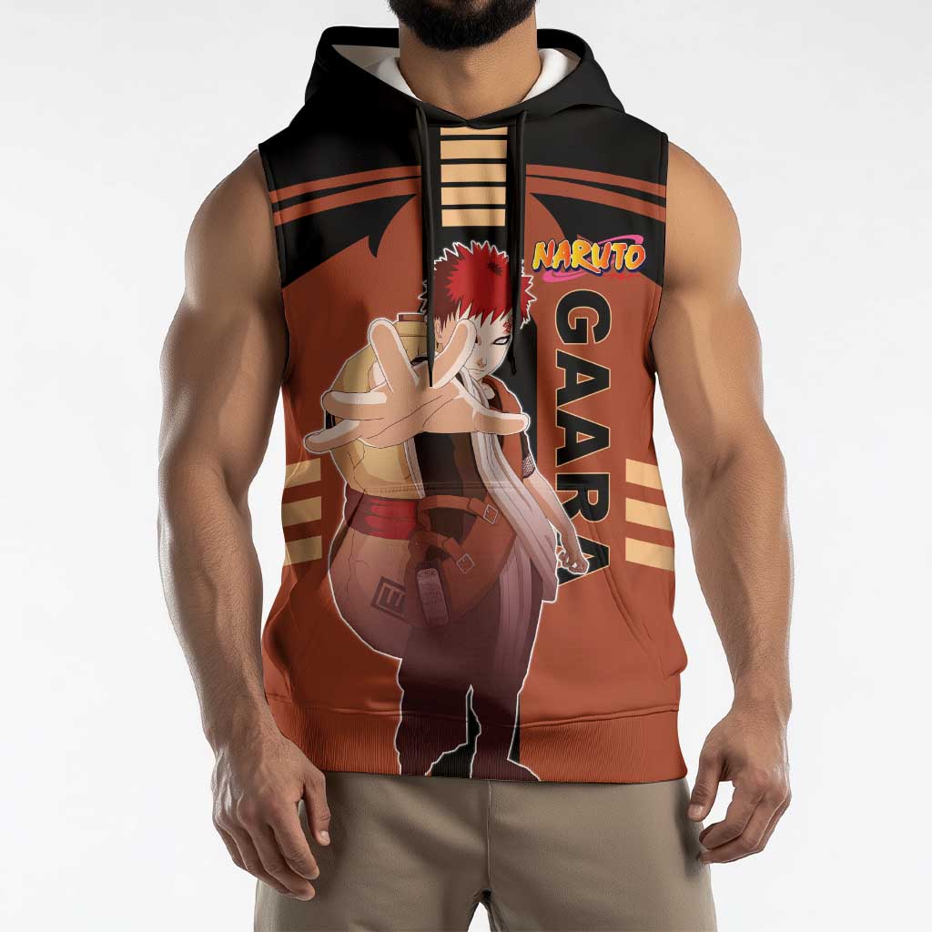 Gaara Naruto Sleeveless Hoodie with Sand Manipulation and Desert Ninja Design - The Mazicc