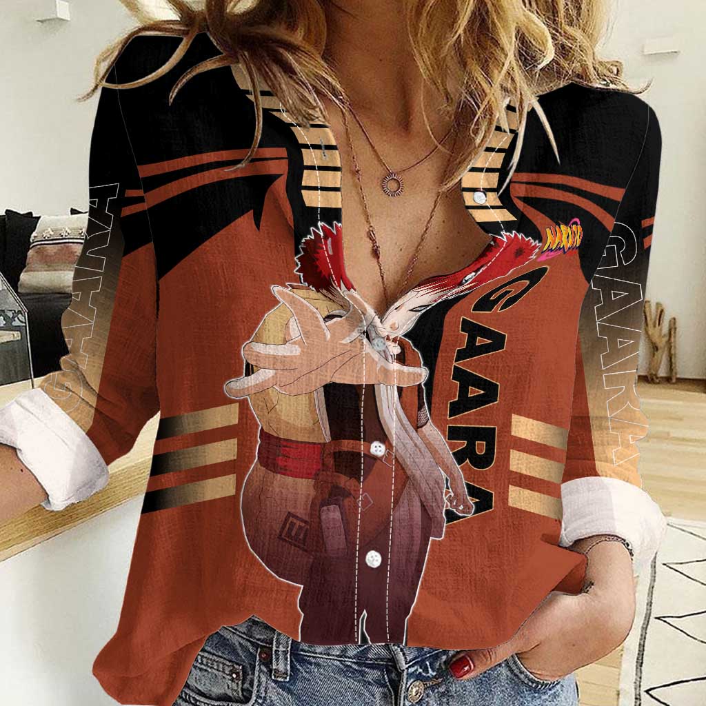 Gaara Naruto Women Casual Shirt with Sand Manipulation and Desert Ninja Design - The Mazicc