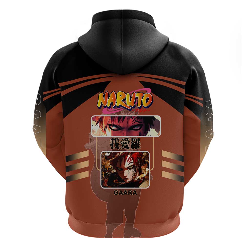 Gaara Naruto Zip Hoodie with Sand Manipulation and Desert Ninja Design - The Mazicc