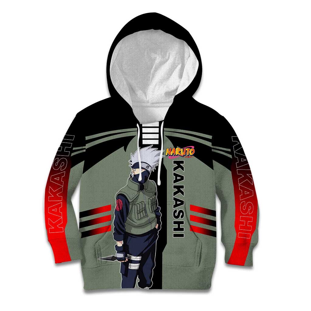Kakashi Hatake Naruto Kid Hoodie with Sharingan and Lightning Ninja Action Design - The Mazicc