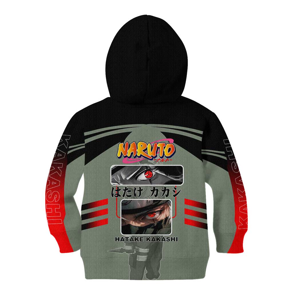 Kakashi Hatake Naruto Kid Hoodie with Sharingan and Lightning Ninja Action Design - The Mazicc